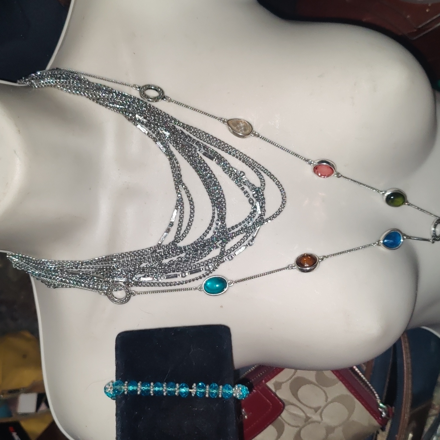 Beautiful Multi Chains Necklace & Bracelet